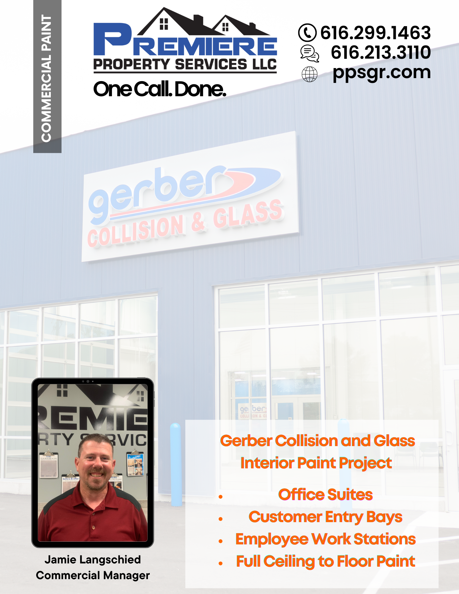 Premiere Property Services Completes Interior Paint Project at Gerber Collision