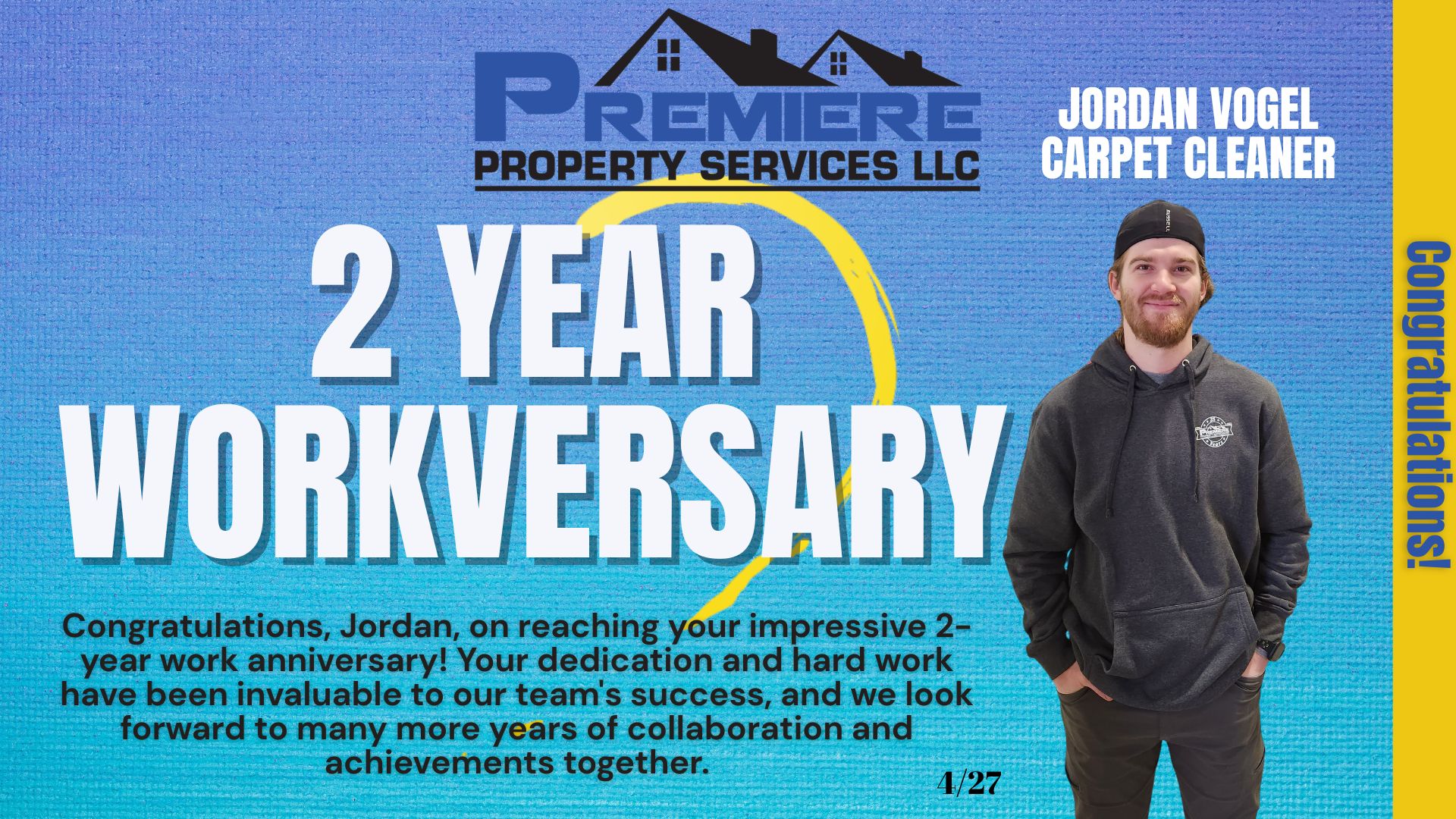 Celebrating Jordan Vogel: Two Years of Excellence in Carpet Cleaning
