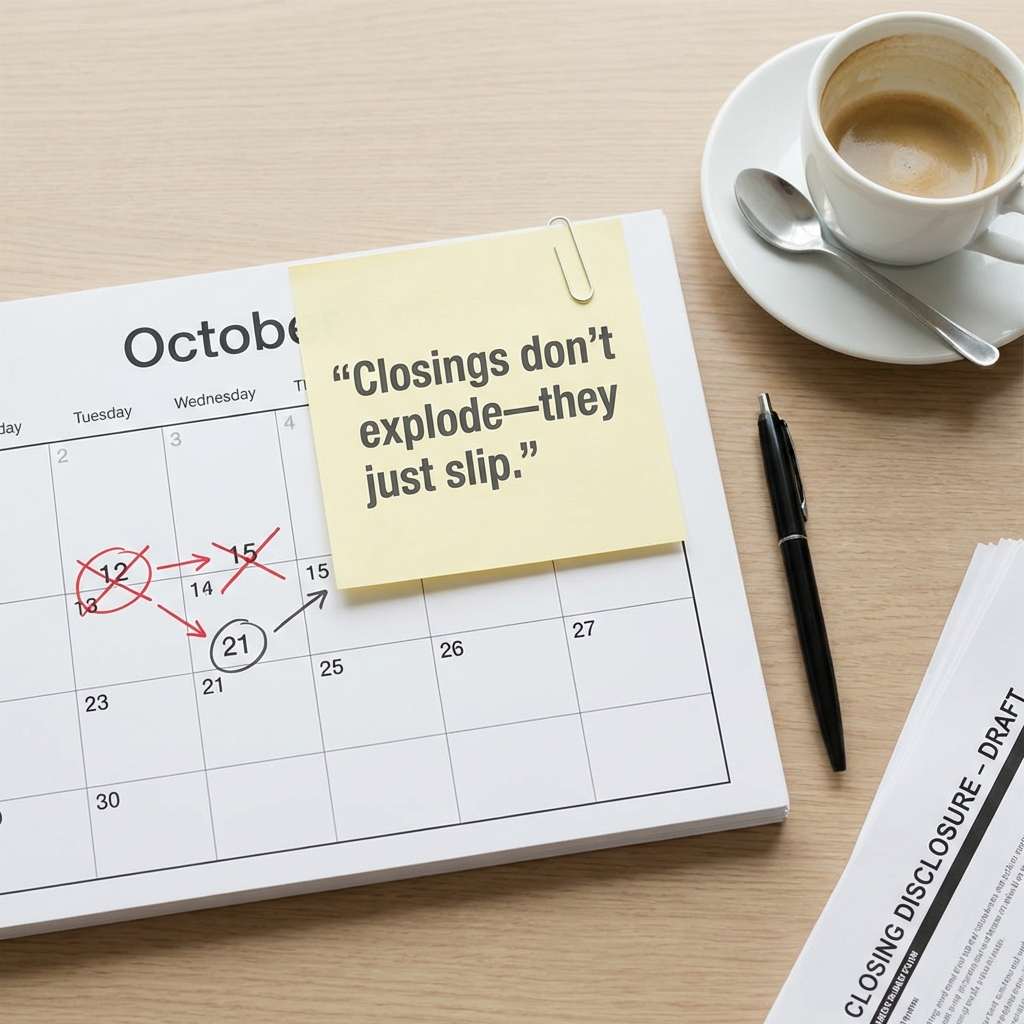Real estate closing process timeline and common failure points